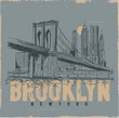 brooklyn bridge, new york Brooklyn city, illustration bridge, fashion t-shirt print