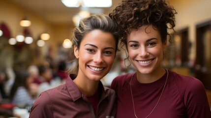 Two Smiling Women at Work