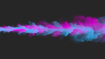 Poster - Pink blue smoke on a gray background. Rendering simulation. Footage for intro.