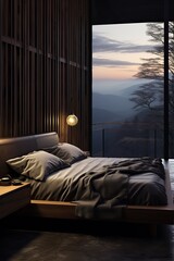 Wall Mural - Luxurious Bedroom with a Fantastic Mountain View.