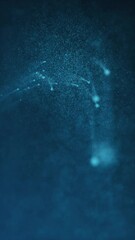 Wall Mural - Vertical video - abstract background with glowing blue energy particles like meteors flowing towards the camera. This motion background animation is full HD and a seamless loop.