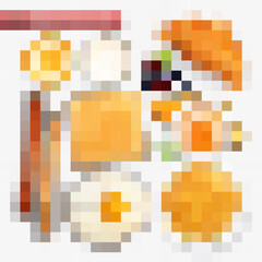 Sticker - Breakfast Realistic Transparent Set