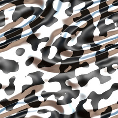 Wall Mural - 3D illustration of black and white camouflage background