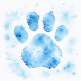 paw design water color on white background