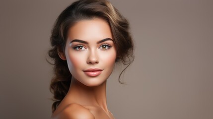 smooth and healthy skin Latin American woman face for cosmetics skincare advertisement commercial. 