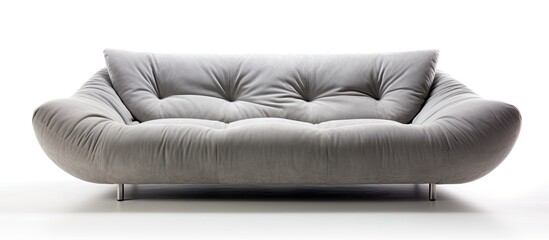 Canvas Print - Grey modern sofa on white background in a studio shot