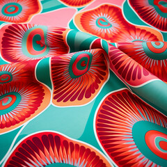 Sticker - seamless pattern with circles in cloth