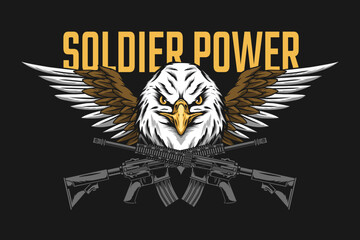 soldier design with eagle illustration