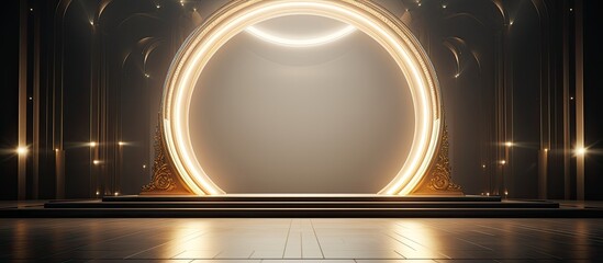 Poster - enhanced photo visualization with artistic gate and ring light backdrop