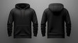 black hoodie with sleeves mock up