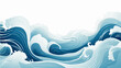 hand paint Seamless doodle simple art. Wave background.