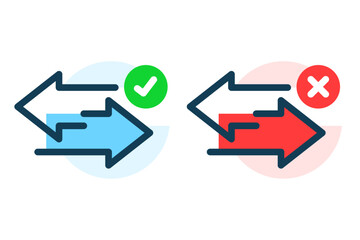 Poster - transfer successful and failed pop up information message ui concept illustration flat design vector eps10. simple, modern graphic element for landing page, infographic, icon