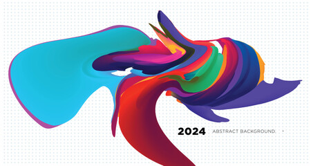 Aufkleber - Vector Illustration colorful liquid and fluid abstract for banner template 2024