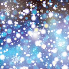 Wall Mural - Christmas, Snowy background with falling snow, snowflakes, snowdrift for winter and new year holidays. Vector