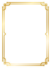 Wall Mural - Art Deco decorative gold frame vintage frame line geometric wedding label card frame png transparent background	