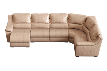 comfortable soft sofa isolated on transparent background, interior furniture, 3D illustration, cg render