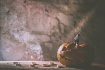 Halloween pumpkin in a spooky night