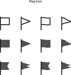 Poster - Simple Set of Flag Related Vector Line Icons. Editable Stroke.