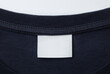 blank clothing label on black t shirt