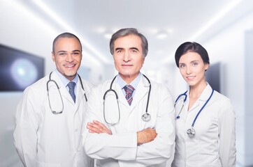 Wall Mural - Diversity doctors in healthcare service clinic