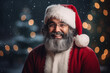 portrait of handsome smiling man in santa claus wearing