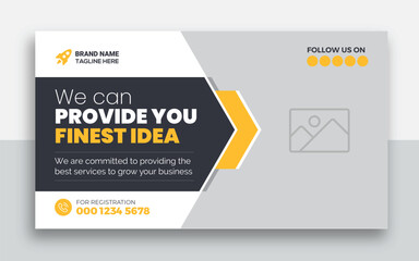 Wall Mural - Business youtube thumbnail and web banner template