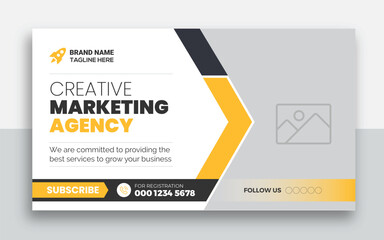 Wall Mural - Business youtube thumbnail and web banner template