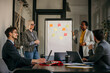 © La Famiglia - A diverse team of professionals representing various ethnicities and genders participating in a lively office meeting, showcasing teamwork and diversity