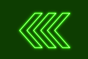 Poster - Glowing neon Arrow icon isolated on black background. Direction Arrowhead symbol. Navigation pointer sign. Neon arrow icon. Glowing neon swipe up sign.