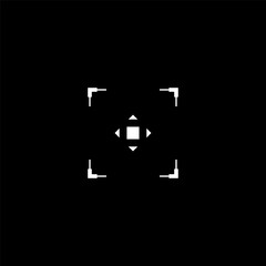 Poster - Cyberpunk style square target. Futuristic GUI rectangle target, tech aim, sight, HUD reticle, cyberpunk aesthetics, futuristic military interface. A vector cyber tech military style design element.