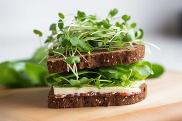 Poster - sandwich with microgreens, cucumber, and cream cheese