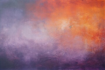 Wall Mural - acrylic paint purple, orange and brown background, in the style of mysterious backdrops, atmospheric