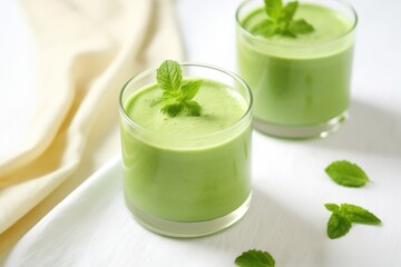 Wall Mural - green holiday smoothie with floating kiwi slice