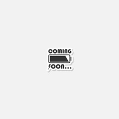 Canvas Print - Coming soon battery icon sticker isolated on gray background