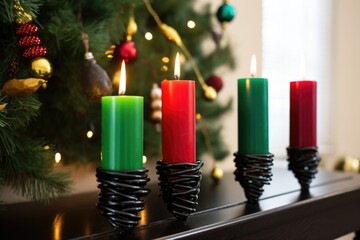 Poster - a diy kwanzaa candle holder on a mantle