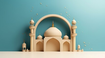 Wall Mural - ramadan banner concept design with empty space ai generated