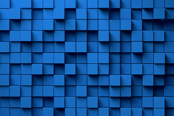 Wall Mural - Abstract background with stack of blue cubes or boxes. 3D render.
