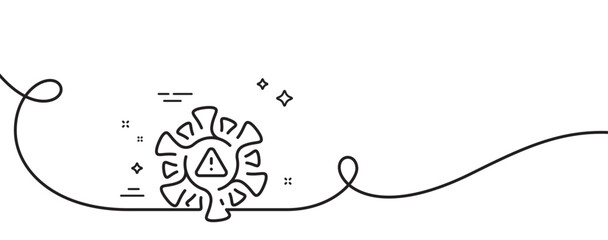 Poster - coronavirus line icon. continuous one line with curl. covid virus sign. infection alert symbol. coro