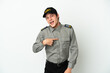 © luismolinero - Young Russian security man isolated on white background with surprise facial expression