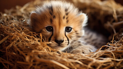 Wall Mural - Close up newborn cheetah