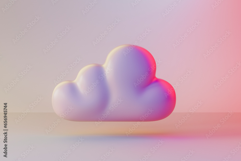 3D render of simple cloud Stock Illustration | Adobe Stock