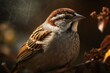 A shy sparrow embodies a calm and introverted nature. Generative AI