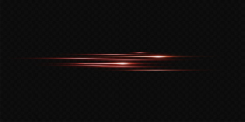Wall Mural - light flash or red neon stripes. laser beams. beautiful light reflections. glowing stripes on a tran