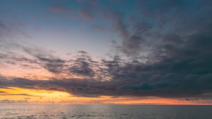 Wall Mural - River Landscape In Sunny Spring Day Timelapse Transition To Evening Sky. Cumulus Sky Time-lapse 4k. Cloudy Sky With Clouds. Tranquility Clouds Float Natural Background Sky. Cumulus Clouds Float Above