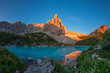 © Westend61 - Italy, Veneto, Lake Sorapiss andDito di Dio peak at springtime dawn