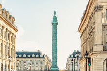 France, Ile-De-France, Paris, Colonne Vendome At Place Vendome Square