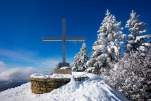 Austria,SalzburgerLand, Saint Gilgen,Summit Cross On Pillstein Mountain