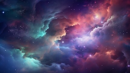 colorful space clousds with stars