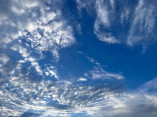 Wall Mural - blue sky with white clouds, cloudy heavens background