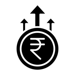 Sticker - Solid Rupees Growth value icon